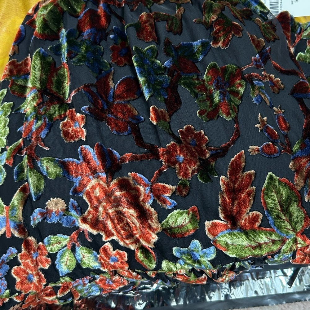 NWT Anthropologie Somerset Floral Velvet Mini Dress Size Small Boho Fall Event - Picture 14 of 14